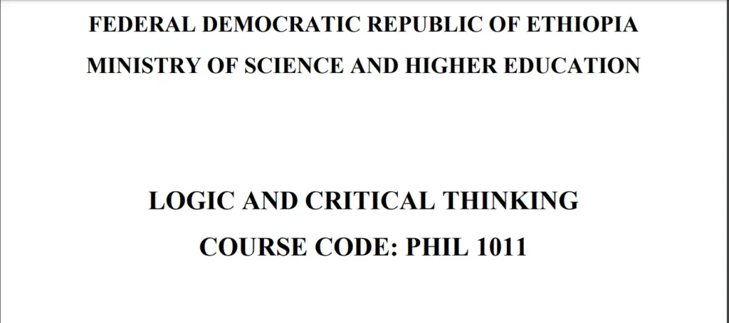 LOGIC AND CRITICAL THINKING module