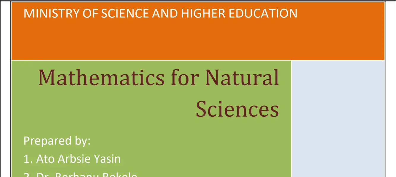 Maths for Natural Sciecne